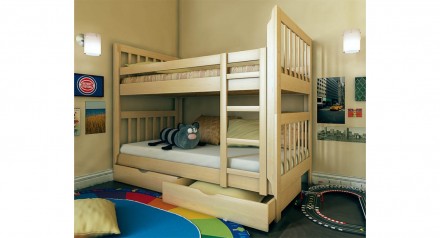 Детская двухъярусная кровать Зарина. Есть возможность выбрать различные размеры . . фото 3