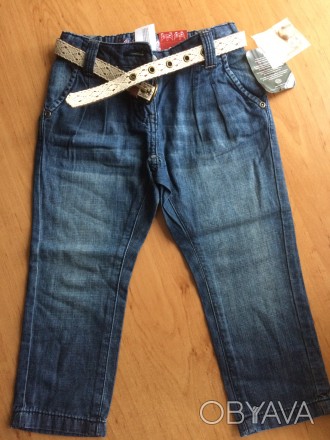 Летние джинсы С&А Palomino. Размер 92 см. Замеры: длина по внешнему шву 50 см, д. . фото 1
