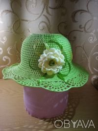 красивая вязаная крючком летняя шляпка для юной леди продам или свяжу на заказ. . фото 4