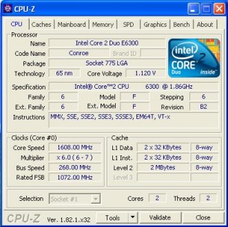 Core 2 Duo E6300, 1.86 GHz/2М/1066, SL9SA, сокет 775. . фото 3