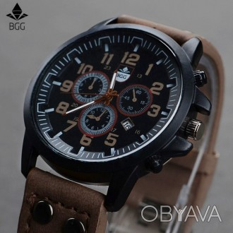 Наручные часы Элитный бренд Relogio masculino кожаный ремешок коричневого цвета.. . фото 1