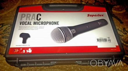 Ручний ВОКАЛЬНИЙ ДИНАМІЧНИЙ шнуровий мікрофон Superlux PRAC1 з вимикачем. Має мі. . фото 1