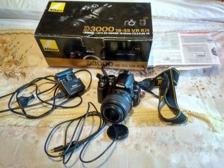 Продам фотоапарат Nikon D3000 з об'єктивом Nikon AF-S 18-55mm f3.5-5.6G DX VR. Т. . фото 3