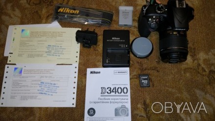 Nikon D3400 AF-P 18-55mm f/3.5-5.6G VR Kit Black Подробнее: https://rozetka.com.. . фото 1