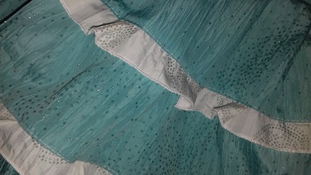 Летний сарафан на девочку 1,5 - 2 года нежного бирюзового цвета. Ткань тонкая с . . фото 3