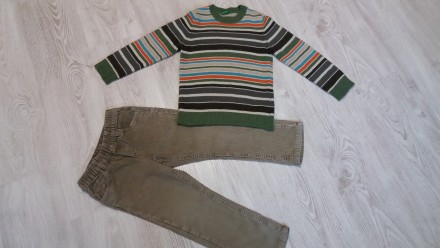 Тепленькие свитера на мальчика 5-6 лет, рост до 118см.
- зеленый в полоску фирм. . фото 2