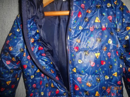 Куртка-ветровка детская- 4 и 5 лет с птичками энгри бердс , ( 4 года- цвет элект. . фото 4