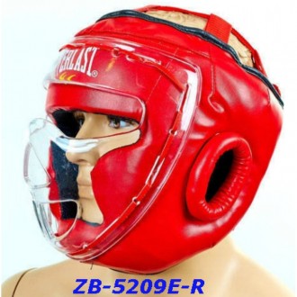 Шлем для единоборств с прозрачной маской FLEX EVERLAST ZB-5209E красный, размеры. . фото 11