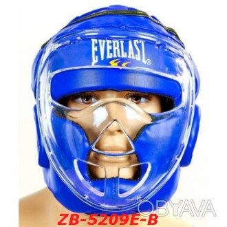 Шлем для единоборств с прозрачной маской FLEX EVERLAST ZB-5209E красный, размеры. . фото 1