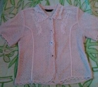 Продам женскую нежно розовую блузку. Замеры: плечи 45-46 см, ПОГ 52 см, длина 60. . фото 2