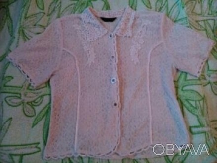 Продам женскую нежно розовую блузку. Замеры: плечи 45-46 см, ПОГ 52 см, длина 60. . фото 1