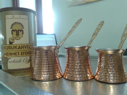 Турка для кофе 
пр-во Турция
материал :медь, олово
135мл - 165грн
165мл - 16. . фото 2