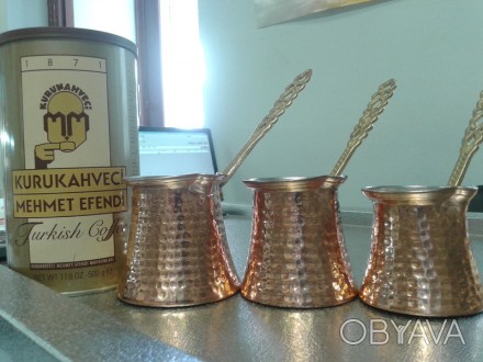 Турка для кофе 
пр-во Турция
материал :медь, олово
135мл - 165грн
165мл - 16. . фото 1