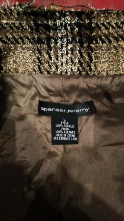 Симпатичный пиджак 48р.в очень хорошем состоянии,бежево-коричневый с люрексом,в . . фото 5