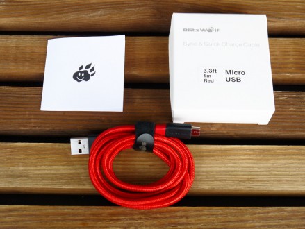 Оригинальный качественный кабель для быстрой зарядки от BlitzWolf в упаковке от . . фото 2
