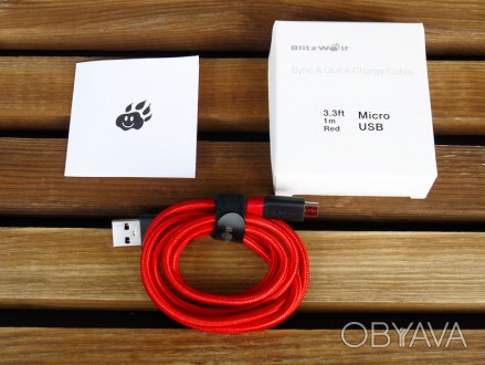 Оригинальный качественный кабель для быстрой зарядки от BlitzWolf в упаковке от . . фото 1