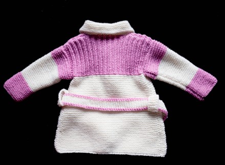 Продам вязаное полушерстяное пальтишко на девочку 1,5-2,5 лет. Пальто бело-розов. . фото 3