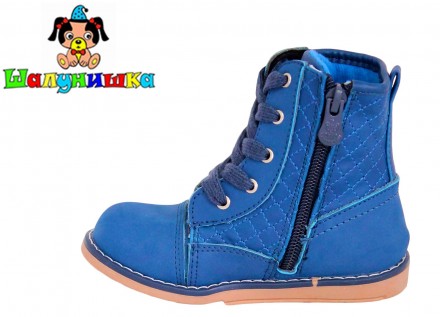 Шикарные ботиночки синего цвета для юного модника от Тм Шалунишка. Ортопедически. . фото 3