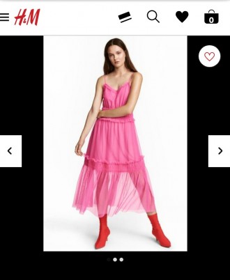 Розовое стильное, очень яркое платье НМ,размер европейский 38, качество супер. . фото 3