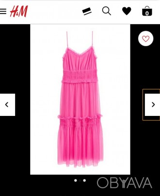Розовое стильное, очень яркое платье НМ,размер европейский 38, качество супер. . фото 1