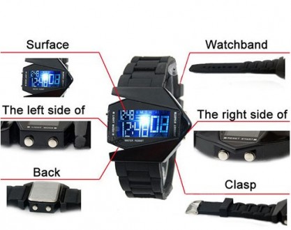LED watch женские/унисекс
Параметры:
-Диаметр циферблата : 2,7*5 см
-Длина бр. . фото 4