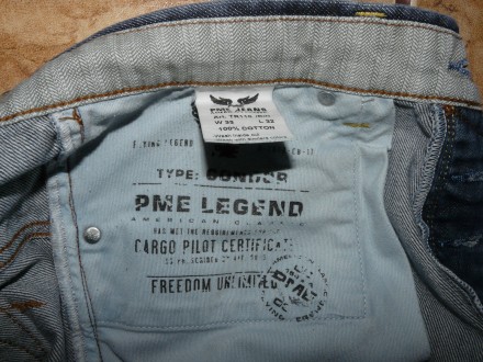 Брюки джинсы PME Legend type TR110  синие size xL/W33L32/52 100% хлопок.на наш 5. . фото 4