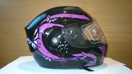 Продам женский шлем трансформер (модуляр) FGN с бабочками, с откидным подбородко. . фото 2