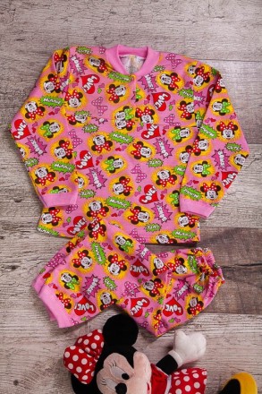 Тёплая пижама для девочки на 2 кнопках с Минни Маусом на рост 86 и 98см.
Удобна. . фото 3