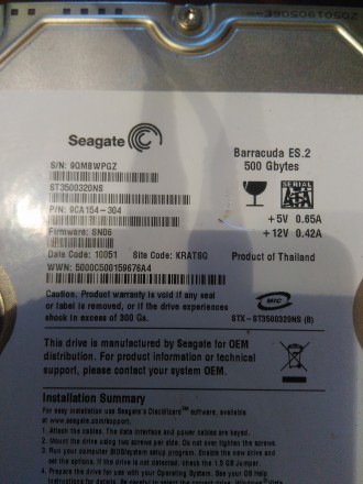 Seagate Barracuda ES2 500 gb sata  - Диск видит Биос всегда, но при запуске Винд. . фото 3