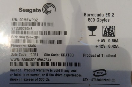 Seagate Barracuda ES2 500 gb sata  - Диск видит Биос всегда, но при запуске Винд. . фото 4