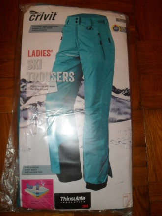 Новые ( в упаковке ) стильные бирюзовые женские брюки Crivit из мембранной ткани. . фото 9