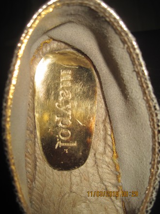Шикарные кожаные испанские эспадрильи/мокасины.
Материал верха-Кожа с золотой н. . фото 7