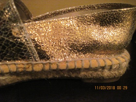 Шикарные кожаные испанские эспадрильи/мокасины.
Материал верха-Кожа с золотой н. . фото 6