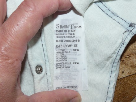 Рубашка тениска  Armani Junior Italy 55% хлопок 45% лён 36 размер на подростка 1. . фото 5