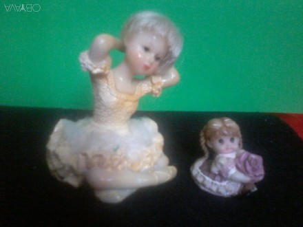 Статуэтка "Балерина" с мягкими волосами (побольше) и "Девочка с цветком" (малень. . фото 2