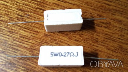 Нові керамічні резистори 5Вт 0,27 Ом. Ціна за 1 шт(мін. партія 4 шт). При купівл. . фото 1
