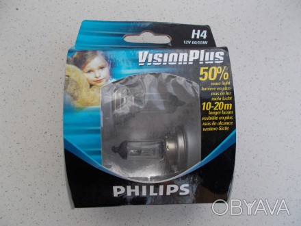 Продам галогенные лампы:
- Philips Vision Plus Н4 12V 60/55W - 1 шт. (новая, пр. . фото 1