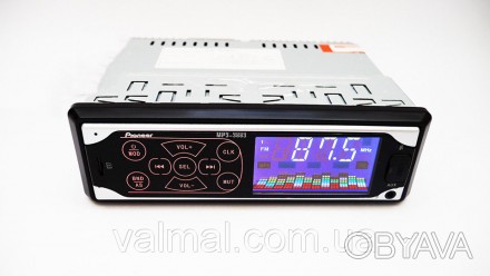 Передняя панель автомагнитолы 
MP3-3883 выполнена в сдержанном стиле и несъемна. . фото 1