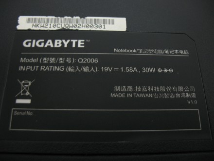 Нетбук Гігабайт Q2006 10.1",Intel Atom N2006, 2GbDDR3,320GbHDD, W-Fi, Bluetooth,. . фото 6