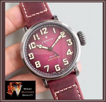 ZENITH – PILOT Type 20 EXTRA Special 40mm Steel Automatic Burgundy Dial.
Ref: 1. . фото 2