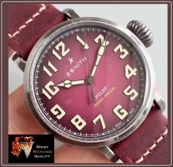 ZENITH – PILOT Type 20 EXTRA Special 40mm Steel Automatic Burgundy Dial.
Ref: 1. . фото 10