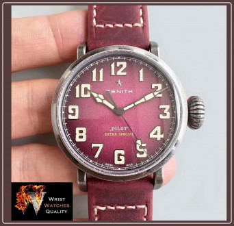 ZENITH – PILOT Type 20 EXTRA Special 40mm Steel Automatic Burgundy Dial.
Ref: 1. . фото 3