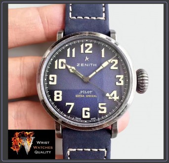 ZENITH – PILOT Type 20 EXTRA Special 40mm Steel Automatic Blue Dial.
Ref: 11.19. . фото 3