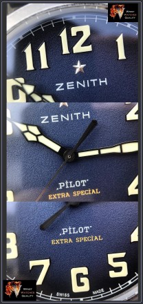 ZENITH – PILOT Type 20 EXTRA Special 40mm Steel Automatic Blue Dial.
Ref: 11.19. . фото 5