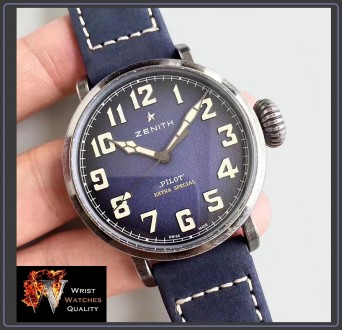 ZENITH – PILOT Type 20 EXTRA Special 40mm Steel Automatic Blue Dial.
Ref: 11.19. . фото 2
