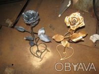 Кованые розы из металла, тонкая ручная работа, служат как подарок, предмет интер. . фото 5