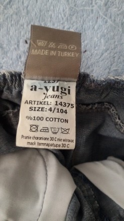 Стильные джинсы A-yugi  Kids для девочки на рост 104 (4 года) Турция. в хорошем . . фото 5