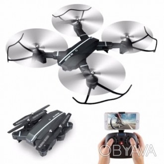 Квадрокоптер — складной портативный дрон с WiFi камерой и трансляцией видео на с. . фото 1