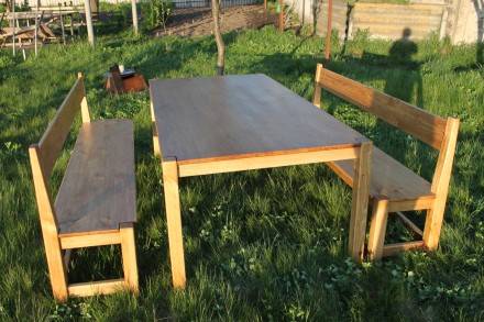 Дві лавки та стіл для саду. Довжина стола2 м, ширина 1 м.. . фото 2