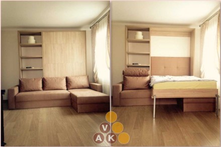 Мебель-трансформер!  Шкаф-кровать+диван! Выбор материалов, разработка проекта, в. . фото 2